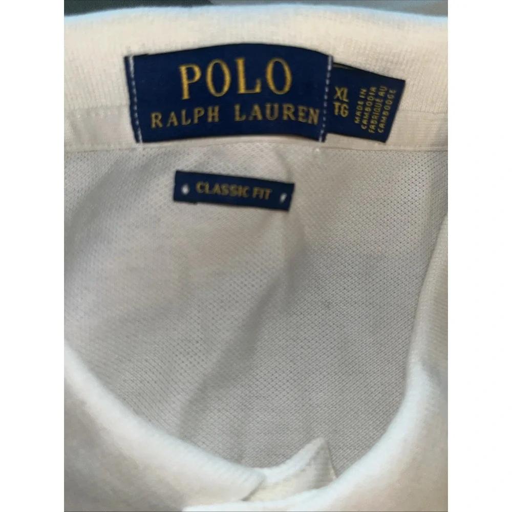 NWT Polo Ralph Lauren Mens Classic Fit Cream Polo Shirt Short Sleeve